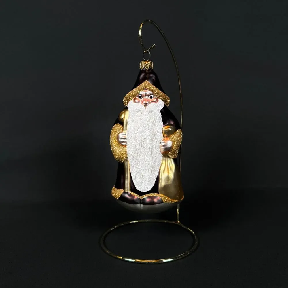 Vintage Patricia Breen Woodland Santa Bordeaux Red Christmas tree Ornament 7